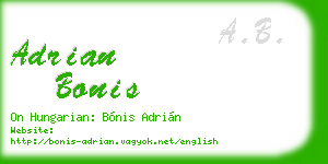 adrian bonis business card